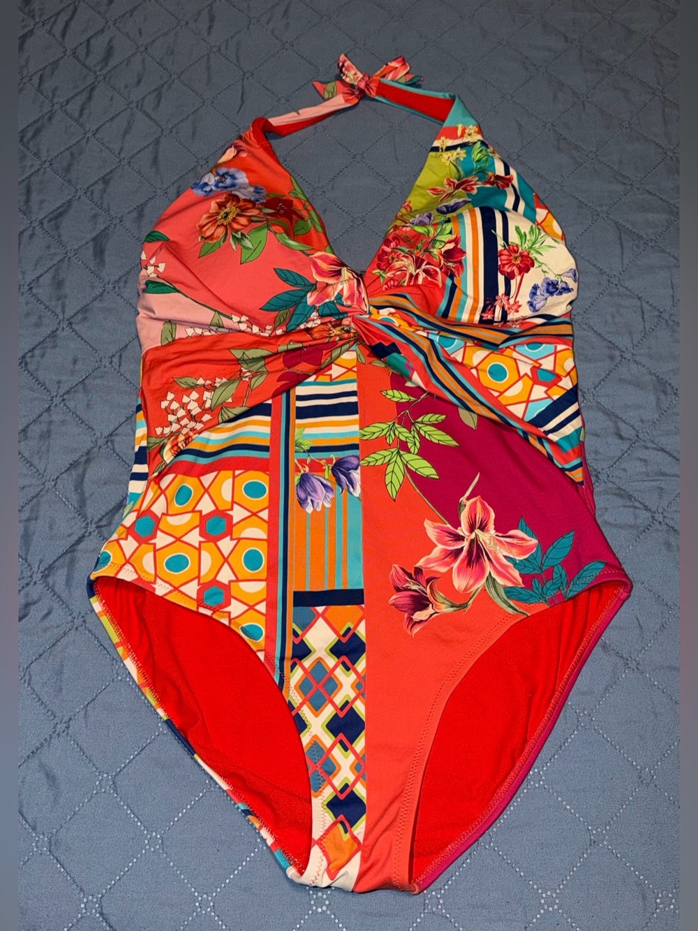 Johnny Was~COLOR TWIST ONE-PIECE~Mixed/Multi Print Size-XL